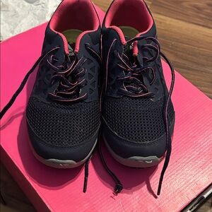 Reebok Navy and Pink Women's Athletic Sneakers